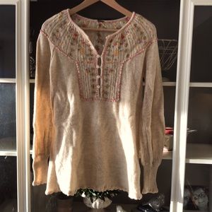 Beautiful, embroidered Free People sweater